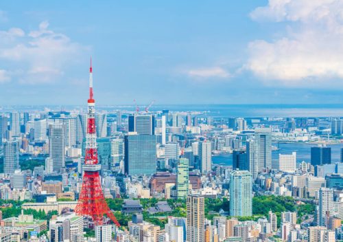 東京タワーと町並み