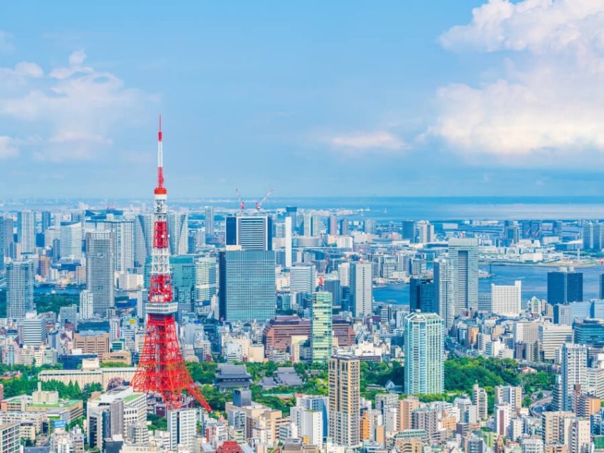 東京タワーと町並み